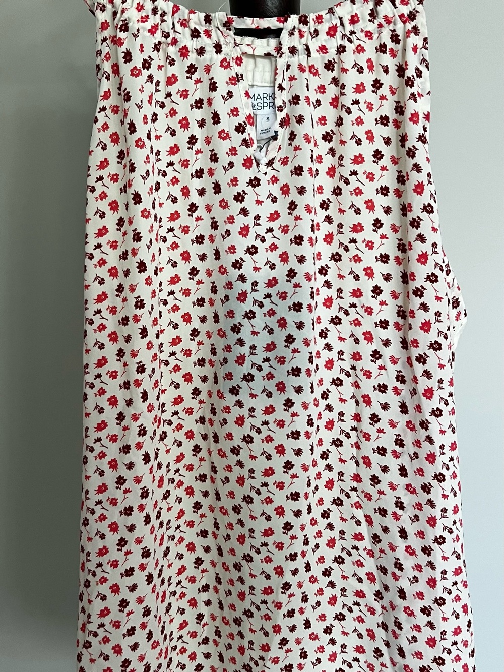 Market & Spruce Floral Tank Top Cream Red XL NWT